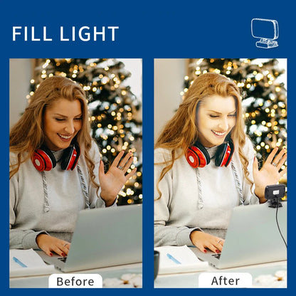 2026 Video Conference 6500K Portable LED Video Light Laptop Computer Webcam Light Zoom Call Lighting Clip for Live Streaming