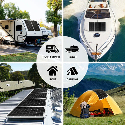 2000W Solar Energy System 110V/220V 4000W Solar Panel Inverter Glass 12V Battery Charging Controller For Home/Outdoor Use