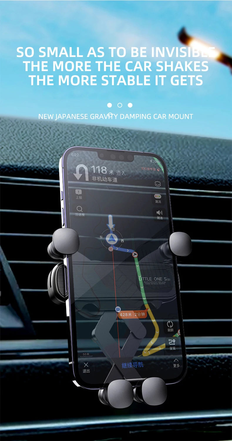 Gravity Car Phone Holder Car Air Vent Phone Holder for 4.7-6.9inch Smartphone Car Interior Stand Supports for Huawei iPhone