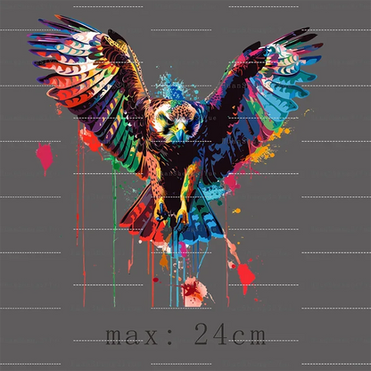 Color Fluid Painting Ironing Sticker Clothes DTF Fashion T-shirt Hoodie DIY Jacket Patch Hot Paste Paper