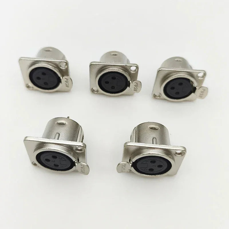 5/10Pcs 3Pin Metal XLR Socket Male Female Panel Mount Chassis Socket Audio Microphone Jack Plug Connector