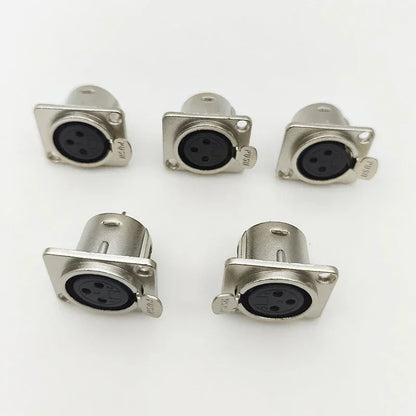 5/10Pcs 3Pin Metal XLR Socket Male Female Panel Mount Chassis Socket Audio Microphone Jack Plug Connector