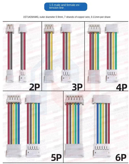 1.25/1.5/HY/PH2.0/XH/XHB/Dupont/SM2.54/2510/VH3.96 Connector Cable 2-6P Plug Socket Male Female Wire Connector Extension Cable