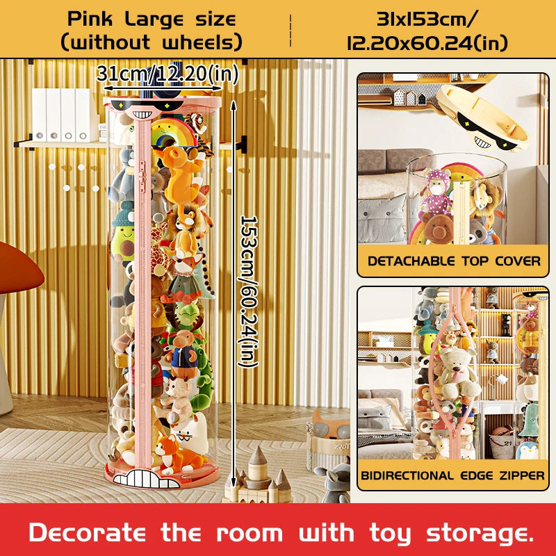 Extra Large Toy Storage Bucket Organize Home Plush Toys Neatly Sunglasses Smiley Design Top Can Place Figurines