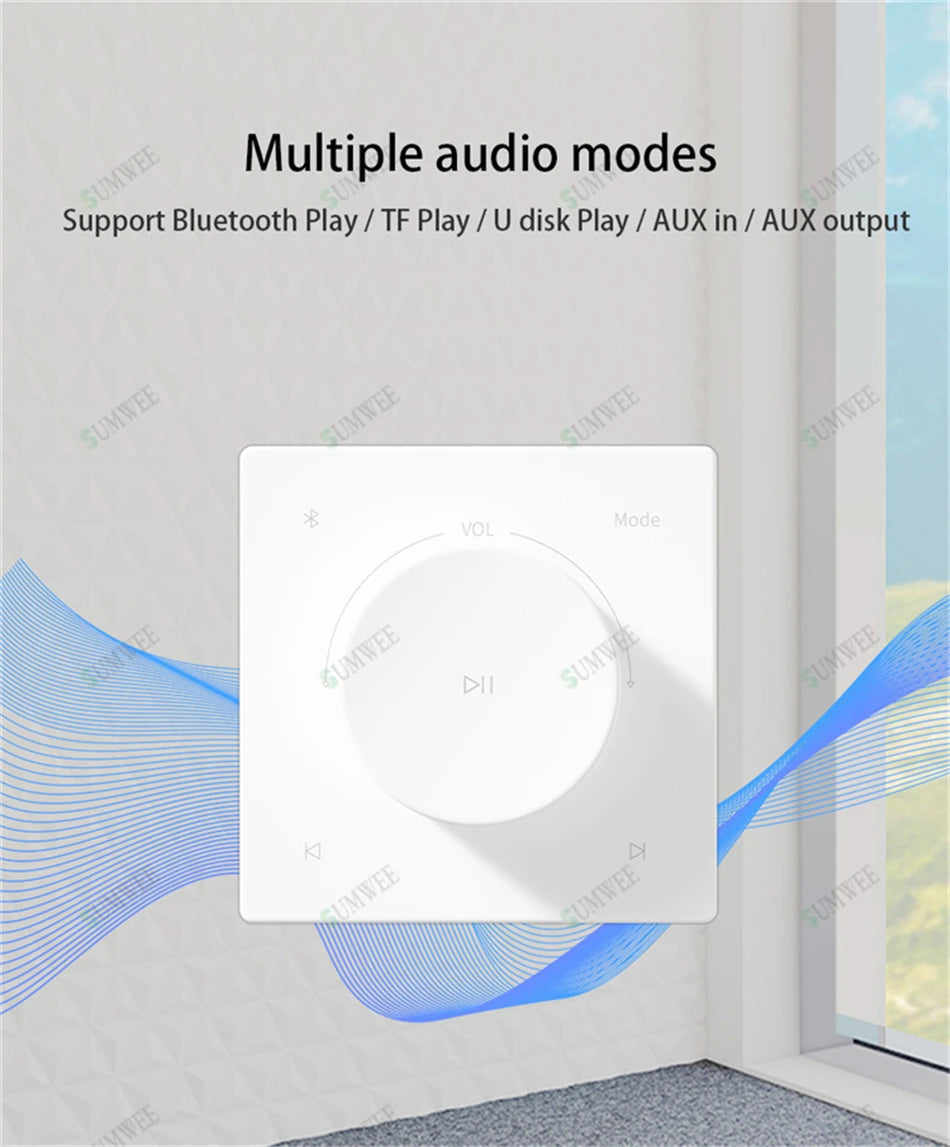 Mini Wall Amplifier Panel Bluetooth-compatible HiFi Home Theater Stereo Sound Audio TF USB Music control system ceiling speakers