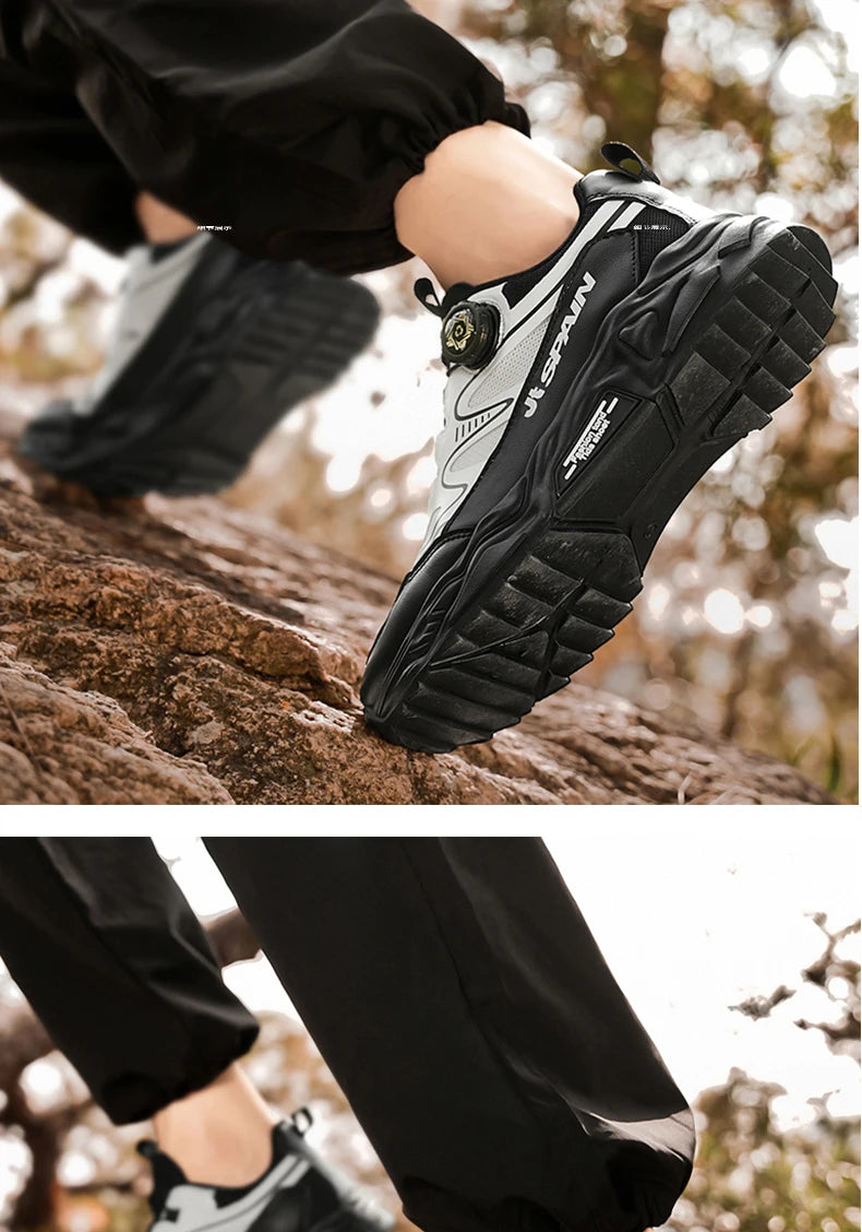 Men's casual sports shoes four season new rotating shoelaces comfort outdoor running walking shoes breathable soft-sole sneakers
