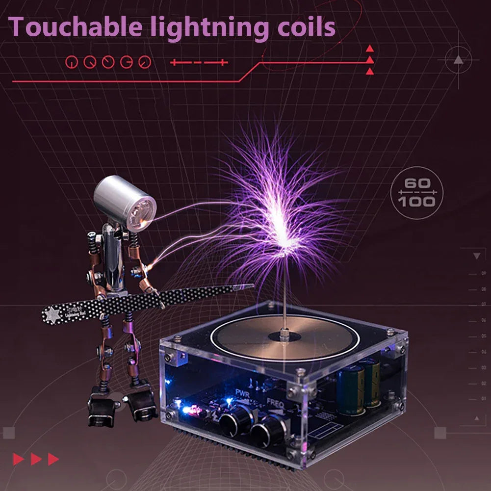 Tesla Coil Speaker Plam Music Loudspeaker Wireless Lighting High Frequency Pulse Test Apparatus for Experiment Science Education