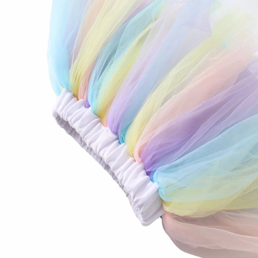 Girl half princess skirt Korean version of baby girl super beautiful fairy rainbow gauze skirt tutu skirt
