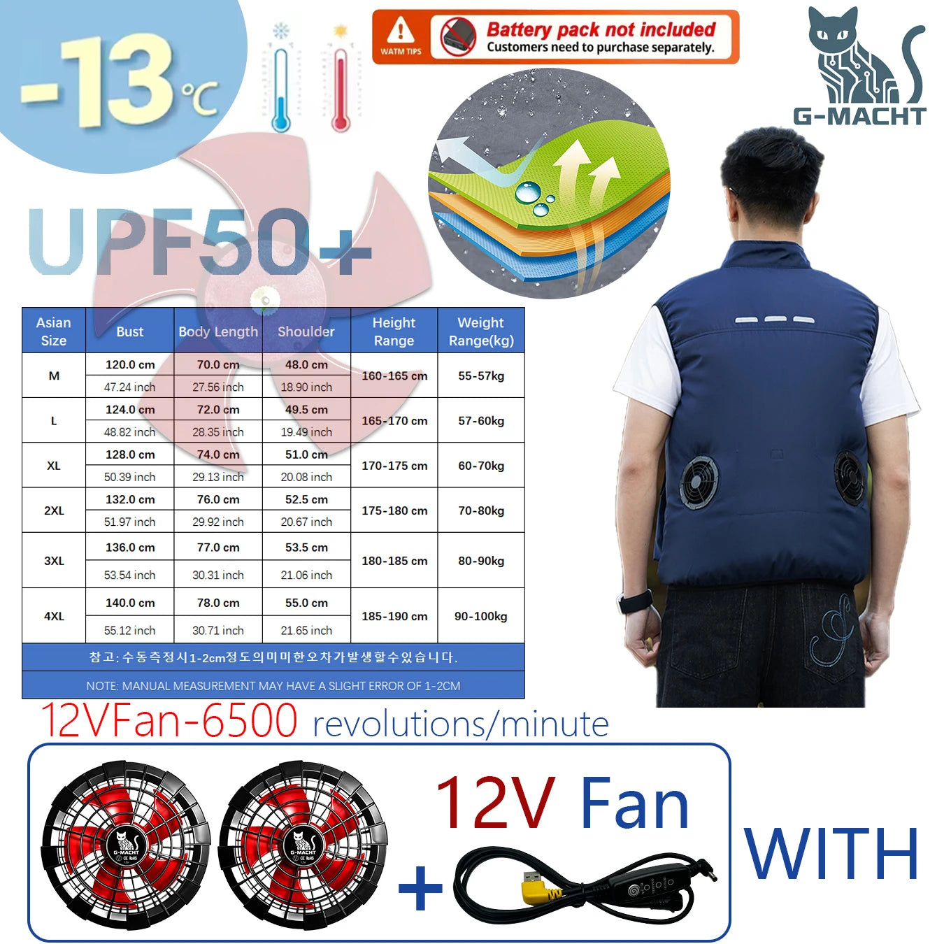 2026 New Cooling Vest Air Conditioner Clothes 3 Gears Wearable Cooling Fan Vest Breathable Sleeveless Workwear For Summer Outdoo