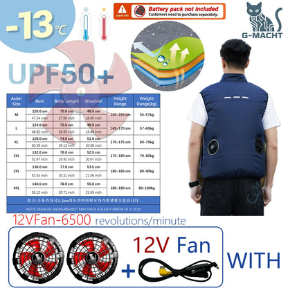 2026 New Cooling Vest Air Conditioner Clothes 3 Gears Wearable Cooling Fan Vest Breathable Sleeveless Workwear For Summer Outdoo