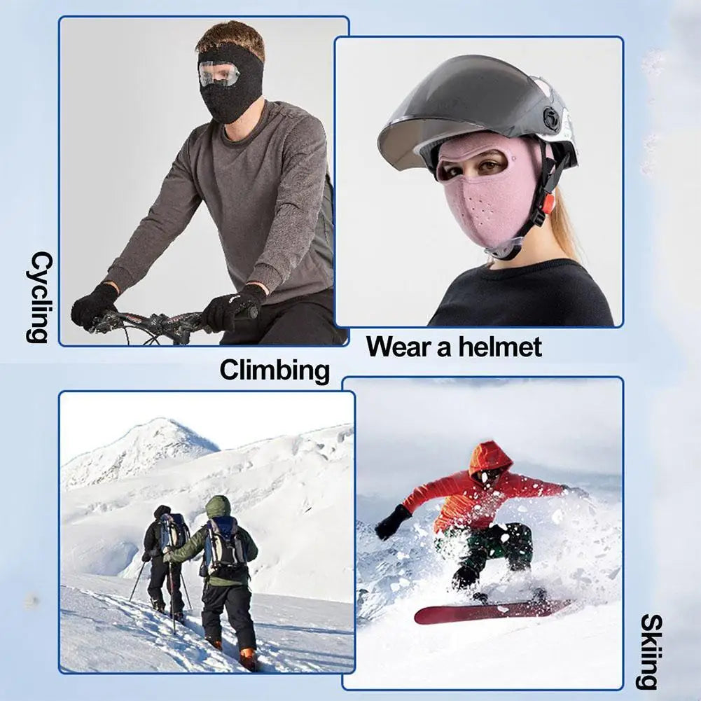 Winter Windproof Mask Thickened Warm Fleece Breathable Motorcycle Cycling Face Mask Bike Riding Sportmask Cover Goggles