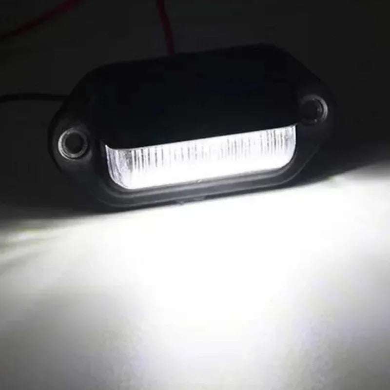 6 LED Universal Car License Light for SUV Truck Trailer Van Tag Step Lamp White Bulbs Car License Plate Lights Car Accessories