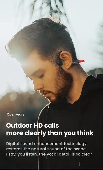 Bone Conductive Wireless Earphones Bluetooth 5.2 Open Headphones Sports Headset Waterproof Earhooks Headworn Loop