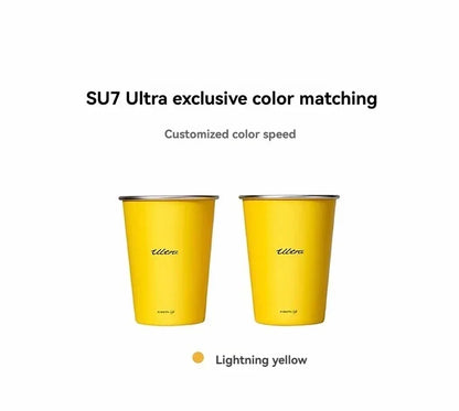 Mijia Life Ultra Yellow 304 Stainless Steel Drinking Cup 350ML Single-layer Rolled Edge Beer Outdoor Car Stacked Cold Drink Cup
