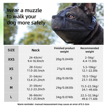 Summer French Bulldog Short Nosed Adjust Pet Muzzle for Dogs Face Shield Pug Mascotas Accessories Prevent Accidental Ingestion