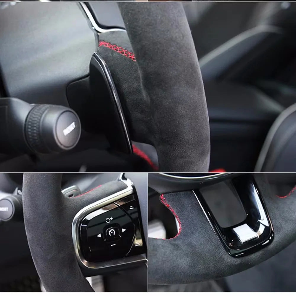 Hand Sewing Soft Suede Car Steering Wheel Cover For Seat Ibiza(6J)(FR/CUPRA) 2015 Mii FR Leather Original Steering Wheel Braid by PDG ibma