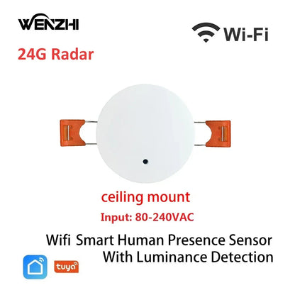 ZigBee Wifi MmWave Human Presence Motion Sensor With Luminance/Distance Detection 5/110/220V Tuya Smart Life Home Automation