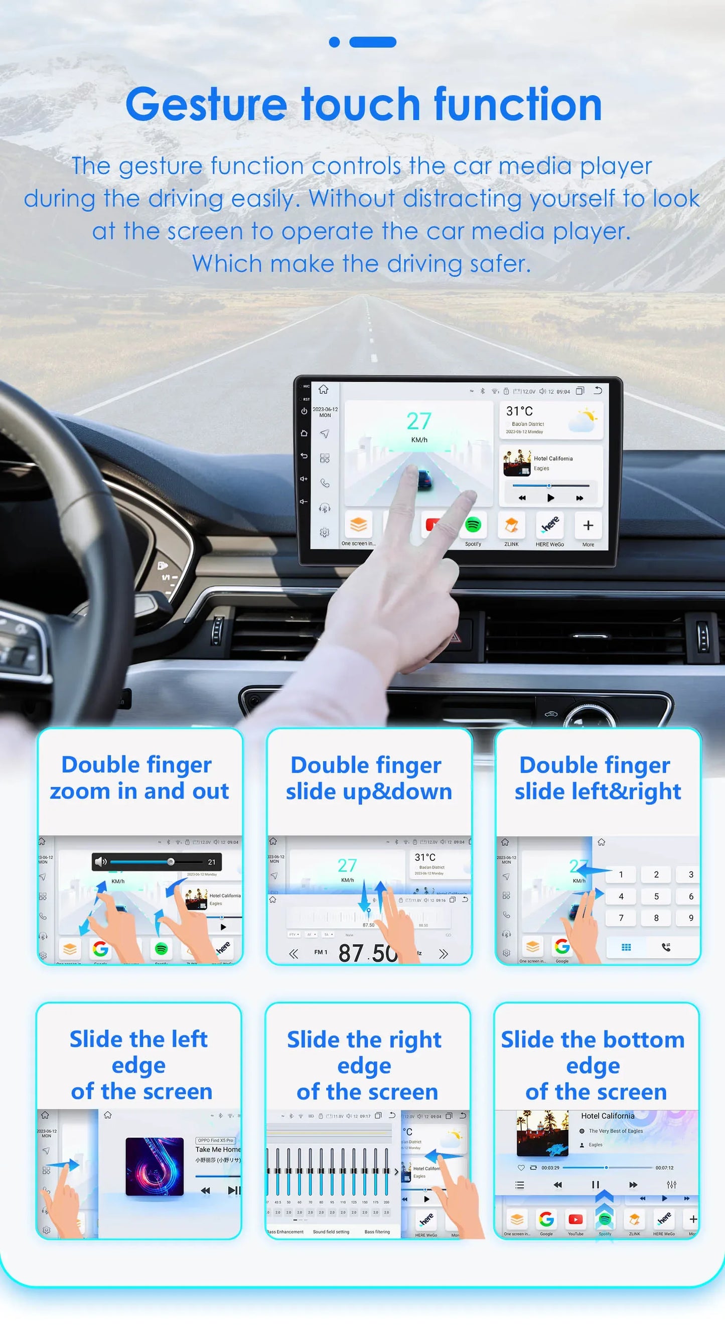 Hizpo 2Din 7inch Android14 Car Radio for Fiat Panda 2013 - 2020 GPS Navigation 4G BT Carplay RDS DSP SWC UI7862 Multimedia