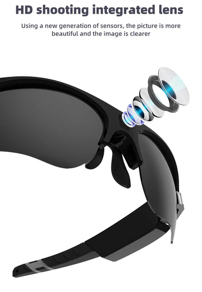 Mini FPV Smart Glasses Camera 1080P Portable FHD POV Bodycam for Bicycle Action Sports Vlogging