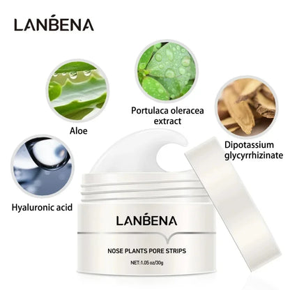 LANBENA Face Mask Blackhead Remover Skin Care Nose Mask Pore Strip Deep Cleaning Peeling Acne Treatment Facial Mask