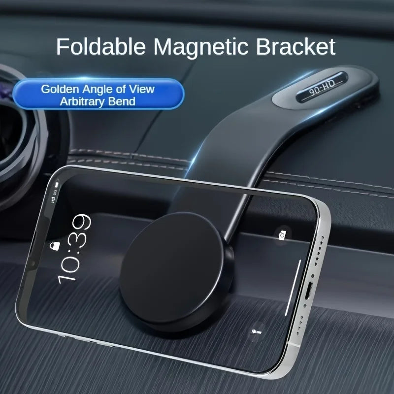 Magnetic Car Phone Holder GPS Holder Auto Dashboard Mount for Phone Thickened Aluminum Alloy an Be Bent At Any Angle Accessories