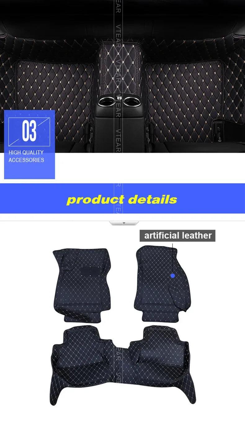 Vtear Car Floor Mat Interior Carpet Pu Foot Pad Mats Cover Decoration Car-styling Accessories Protection For Haval Jolion 2023