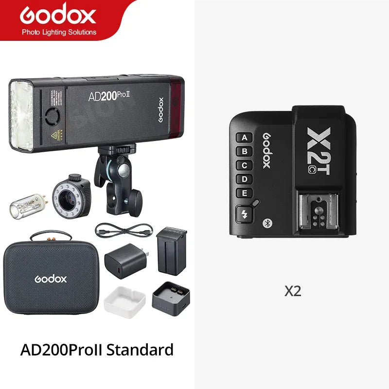 Godox AD200PRO II 200W Out-door Pocket Flash AD200PROII TTL HSS Speedlite Bi-color Modeling Lamp With X2T/X3/X3PRO/XPRO/XPROII