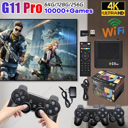 G11 Pro Game Box Video 256G Built in 40000+ Retro Games 4K HD TV Game Stick Video Game Console 2.4G Wireless Gamepad For PS1/PSP