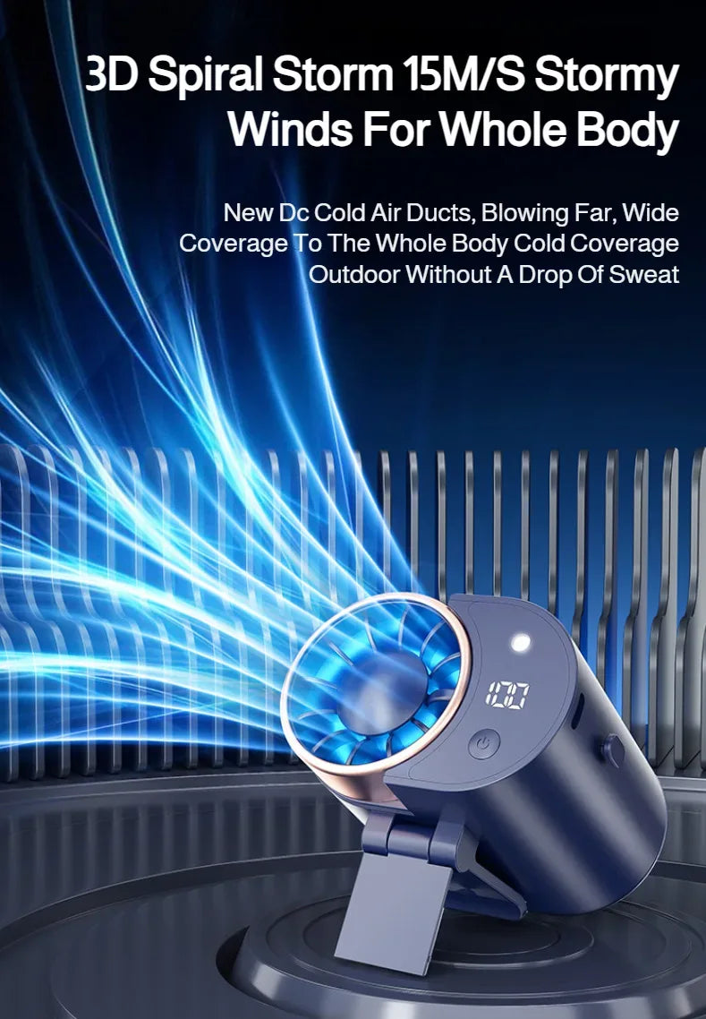 Outdoor Portable Small Fan Long Range High Wind Usb Charging Hanging Waist Fan Cooling Portable Fan