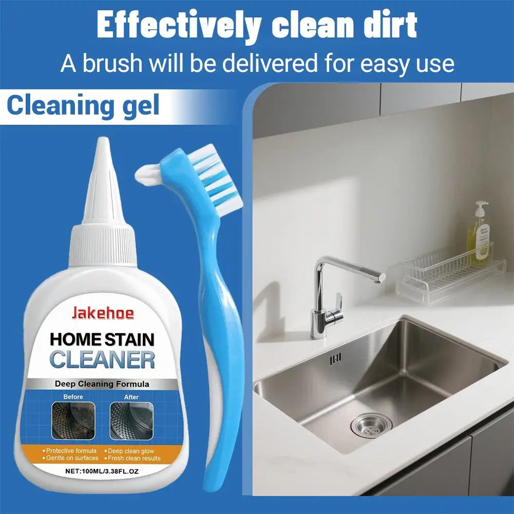 1 Set Household Stain Remover Gel Heavy Duty Washing Machine Cleaner With Brush Shower Bathroom Sink All-Purpose Cleaning Gel