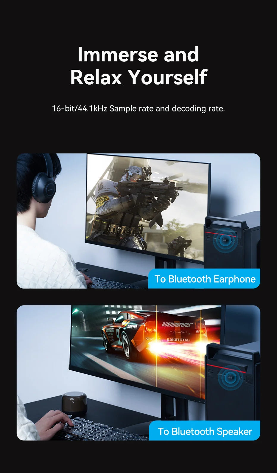 Vention USB Bluetooth Adapter 5.0 5.1 5.3 5.4 6.0 Dongle for PC Speaker Wireless Mouse Keyboard Music Audio Receiver Transmitter