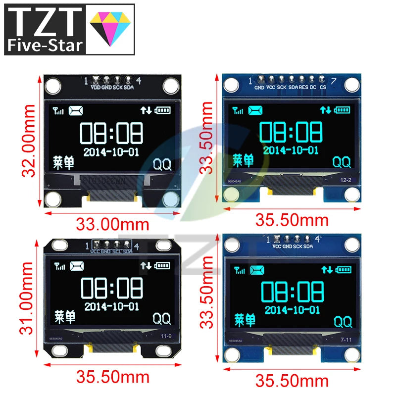 1.3 inch OLED module SPI/IIC I2C Communicate white/blue color 128X64 1.3 inch OLED LCD LED Display Module 1.3" OLED Module