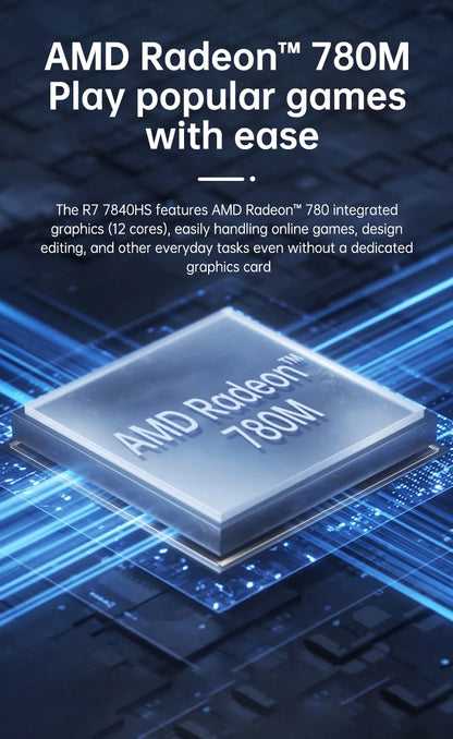 Portable Gaming Mini PC AMD Ryzen 7 7840HS Ryzen 5 6600U 16GB LPDDR5 6400MHz USB4 Dual M.2 NVMe NUC Desktop Computer Windows 11