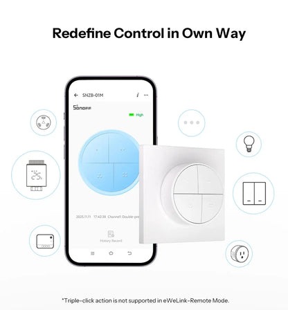 SONOFF Orb 4-In-1 Zigbee Smart Scene Button Split Magnetic Design Zigbee & eWeLink-Remote Dual Protocol Multiple Trigger Actions