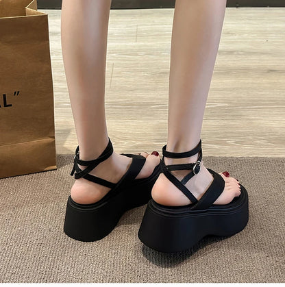 Summer Women Platform Wedges Heel Sandals Fashion Clip Toe Ladies Elegant Party Dress Gladiator Sandalias