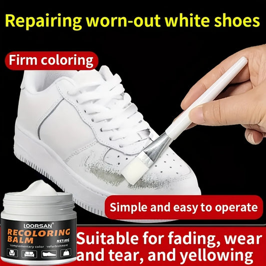 35g White Shoe Scratch Repair Paste - Professional Grade Color Restorer for Sneakers, Boots & Leather Shoes | Restore Original C