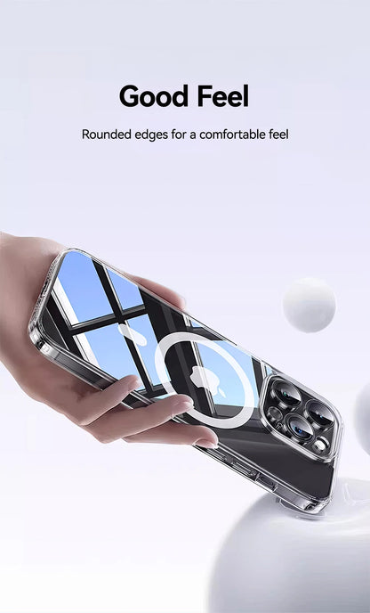 Joyroom Magnetic Case For iPhone 16 15 Pro Max Case Transparent Cover For iPhone 16 Wireless Charger Magnet Cover Anti Yellow