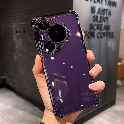 Case For Huawei Pura 80 Ultra 80 Pro plus Luxury Electroplating Transparent Four Corners Shockproof Back Cover For Huawei Pura80
