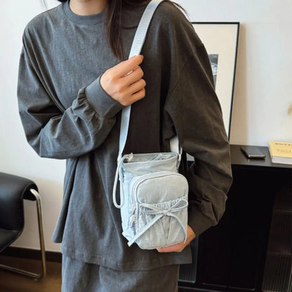 Bowknot Water Bottle Sling Bag Large Capacity Adjustable Gym Bottle Bag Waterproof Convenience Crossbody Sports Bottle Bag Gym