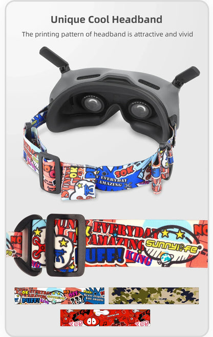 Colorful Headband Soft Elastic Head Strap Adjustable for DJI Avata Goggles 2/FPV Goggles V2 Glasses Accessories
