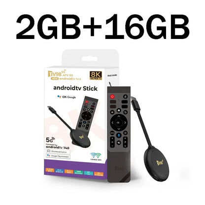 TV98 ATV X8 Smart TV Stick iptv Allwinner H313 quad-core 4G 5G Dual Wifi HD 8K 4K BT 5.0 8GB 128GB Voice Remote Android 14