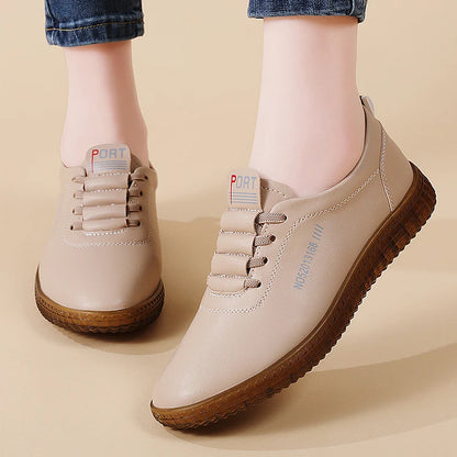 100% cowhide Women's Leather shoes New large size casual sports shoes Fashion  Lightness Women's vulcanized shoes sneakers
