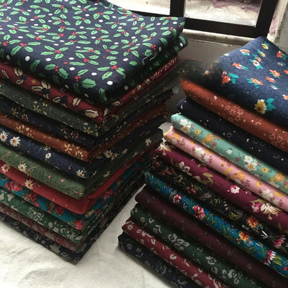 145cm Wide Printed Cotton and Linen Fabric Small Floral Patterns Retro Shirt Dress DIY Clothing Sewing Fabric 90% Cotton Content