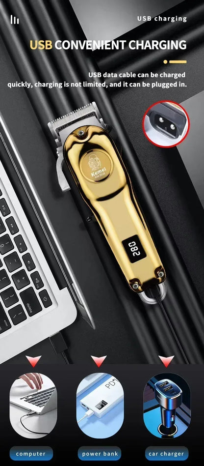 Kemei Professional Electric Hair Clippers Beard Clipper Rechargeable Men's Shaver Hair Trimmer KM-2628 KM-678 KM-2024 Clipper