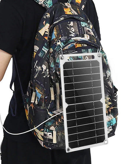 35W Solar Panel with USB Waterproof Outdoor Hiking and Camping Portable Battery Mobile Phone Charging Bank Charging Panel 6.8V
