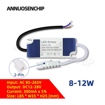 Hot 300mA 600mA LED Constant Current Driver Power Supply 85-265V AC to DC Lighting Transformers for Downlight Lamp Ceiling Light