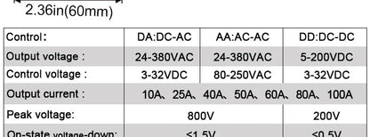 LCTC 10PCS SSR 10A 25A 40A 50A 60A 80A 100A Solid State Relay DC To AC AC To AC DC To DC Single Phase Control Relay