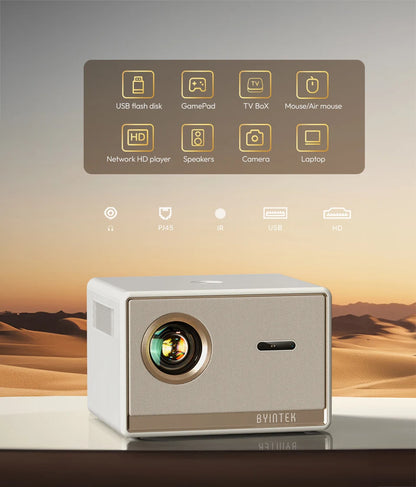 BYINTEK T5  Max Full HD 1080P Projector 4K 1000ANSI Android WiFi 6 Auto Focus ProfessionalBass Home Theater Projector for Video