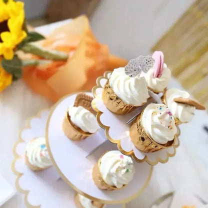 Cake Rack Stand 3 Layer Afternoon Tea Wedding Banquet Plates Party Utensils Birthday Party Christmas Party Cake Tools Display De