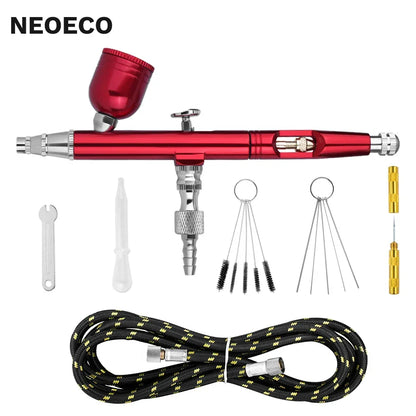 Airbrush Tool Dual Action Gravity Feed 0.3mm Nozzle Spray Gun Cake Decorating Brushes For Makeup Nail Manicure Tatoo Paint Straw